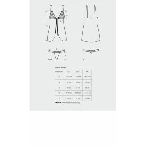 Madame babydoll i stringi czarne XXL