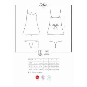 Satinia babydoll czarny XXL